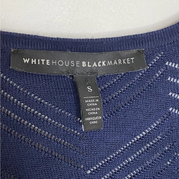 White House Black Market Lace Up Ribbed Tunic Sweater Scallop Hem Size Small - Picture 6 of 8